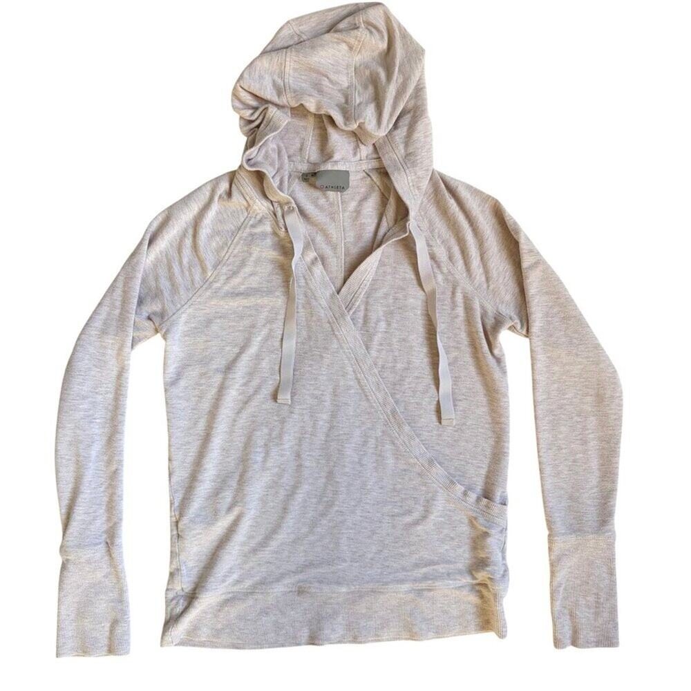 Athleta Inner Twist Hoodie Sweatshirt (Oatmeal) - Size Small